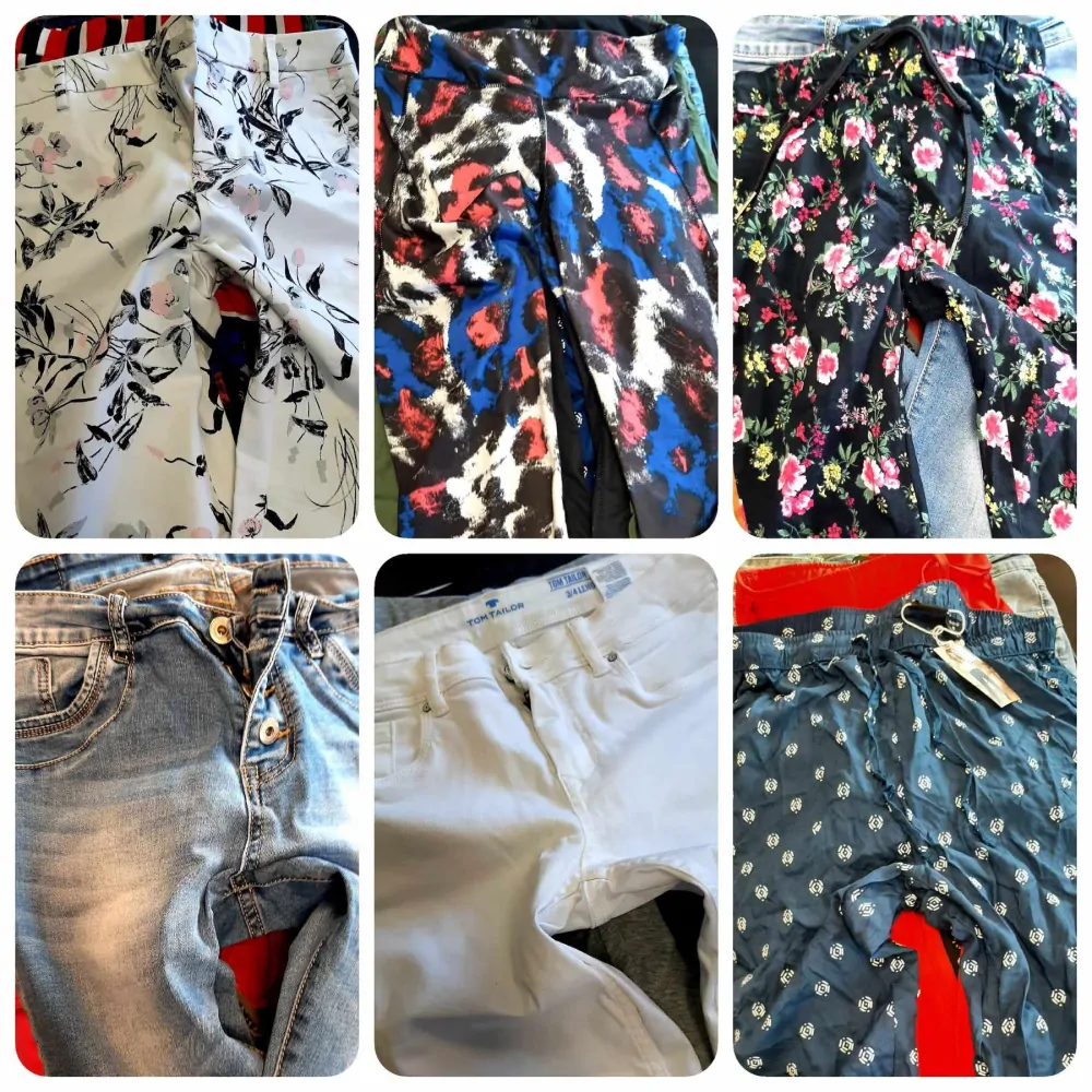 Balík 534, 8,8 Kg Dámské legíny, kalhoty do gumy, 3/4 kalhoty, 1 jakost + cream, velikost XS,S,M, 41 ks