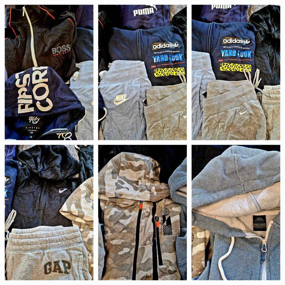 Balík 190/25, 25 Kg Originál tepláky a mikiny (většina) na zip pro dospělé, 1,2 jakost, Anglie, 57 ks