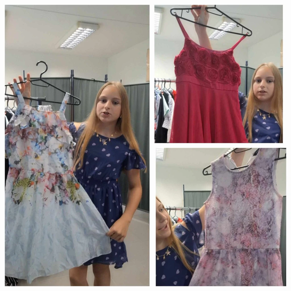 🎀 Balík 474/25 – 2,6 Kg | Dívčí šaty a sukně | Velikosti 146–158 | 10 ks | 1. jakost + cream