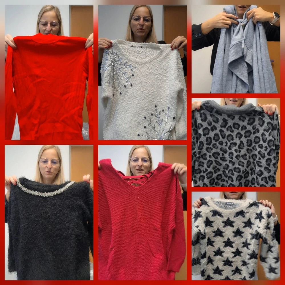 Balík 840/25 – 20 Kg – Dámské svetry, okrajově pánské – 1. jakost, okr. 2. – Anglie