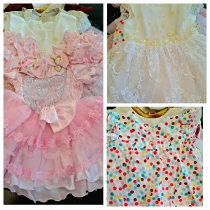 Balík 572/25 – 1,72 kg – Dívčí mix šatiček – 15 ks – 1. jakost + cream