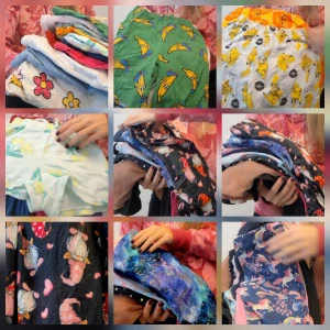 Balík 77/26 – 20 kg – dětské legíny, tepláky, bavlněné kraťasy, pyžamové kalhoty – mix kvalit – cca 190 ks